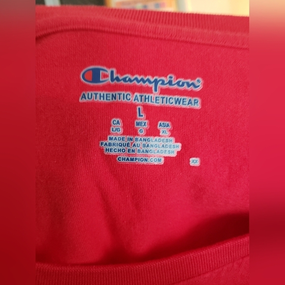 Champion T Shirt OHIO STATE Buckeyes  Mens Large Red Grey & White Logo NCAA - Picture 4 of 7